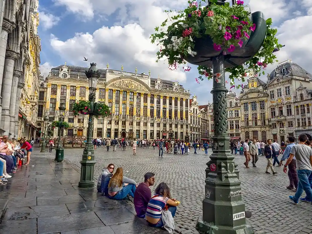 Travel guide to Belgium featuring the Grand-Place central square in Brussels