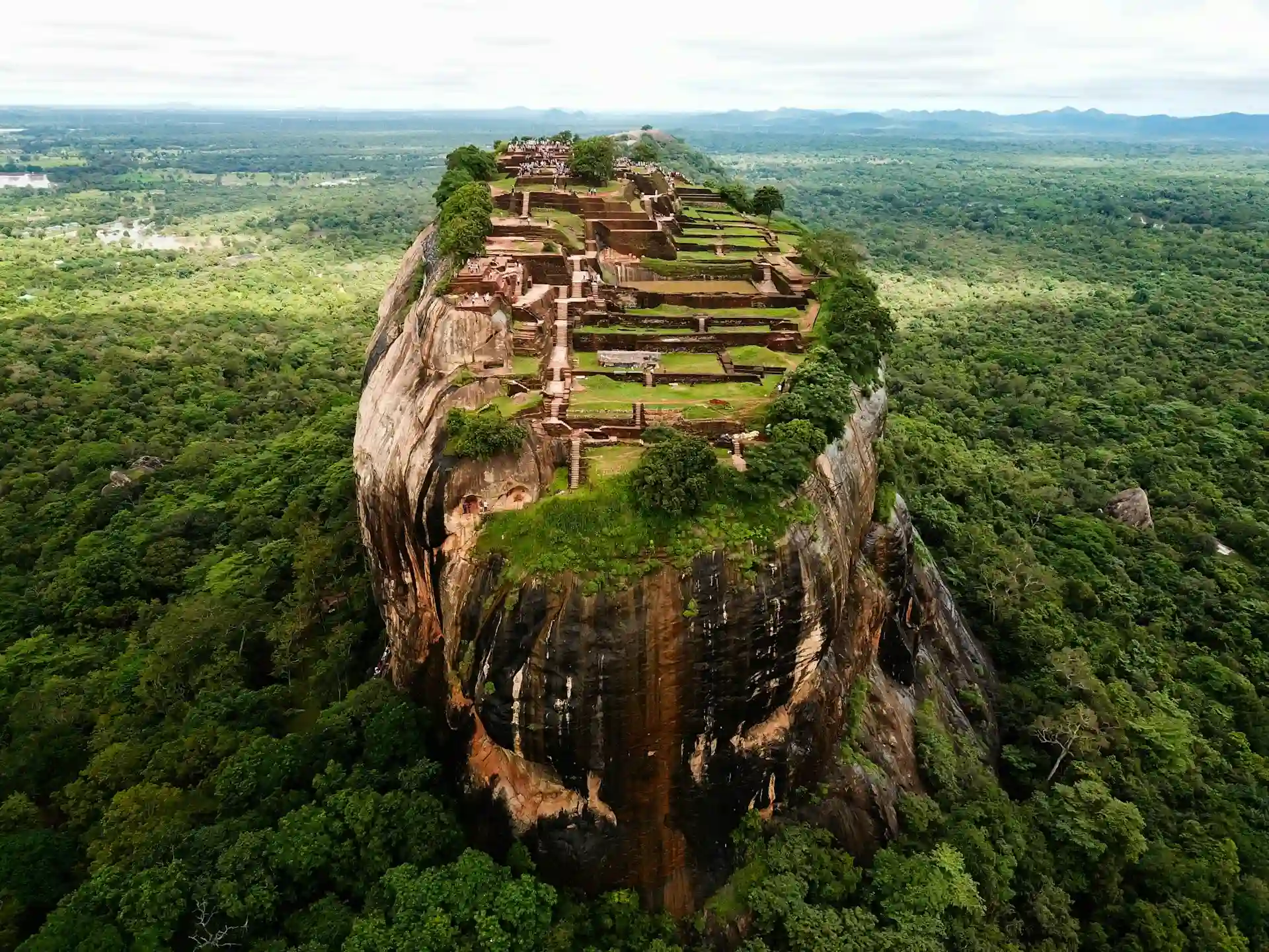 Travel guide to Sri Lanka featuring Sigiriya Rock Fortress and the surrounding jungle