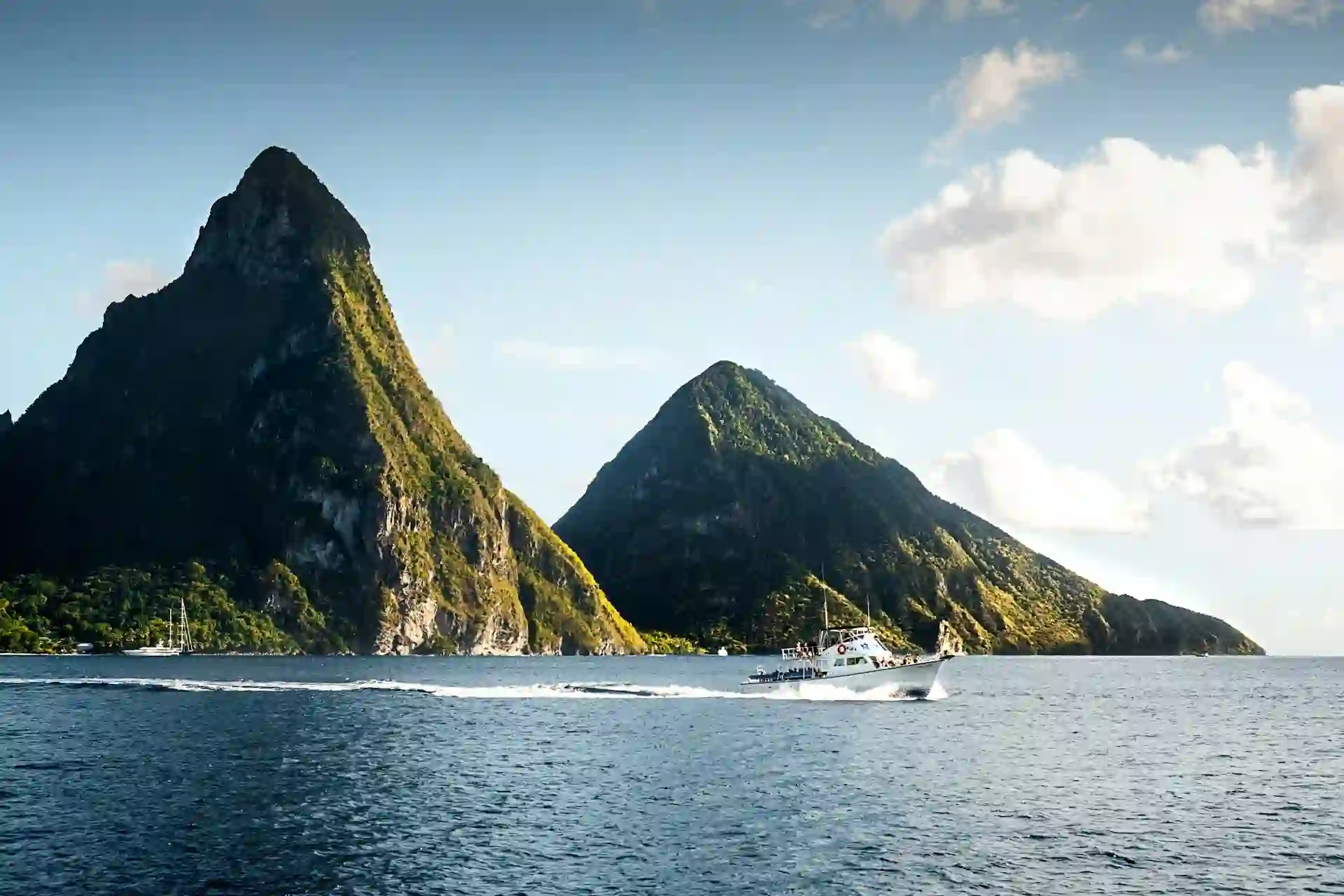 Travel guide to Saint Lucia featuring the Gros Piton and Petit Piton