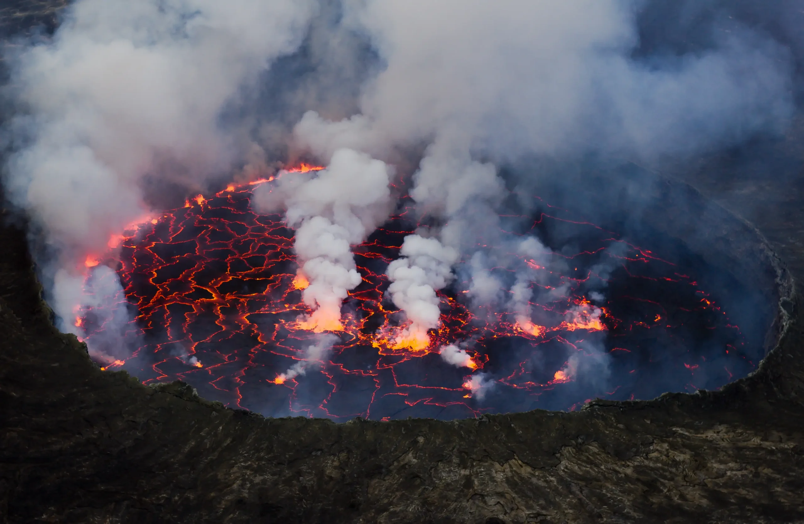 Nyiragongo Lava Lake World Largest Magma Crater