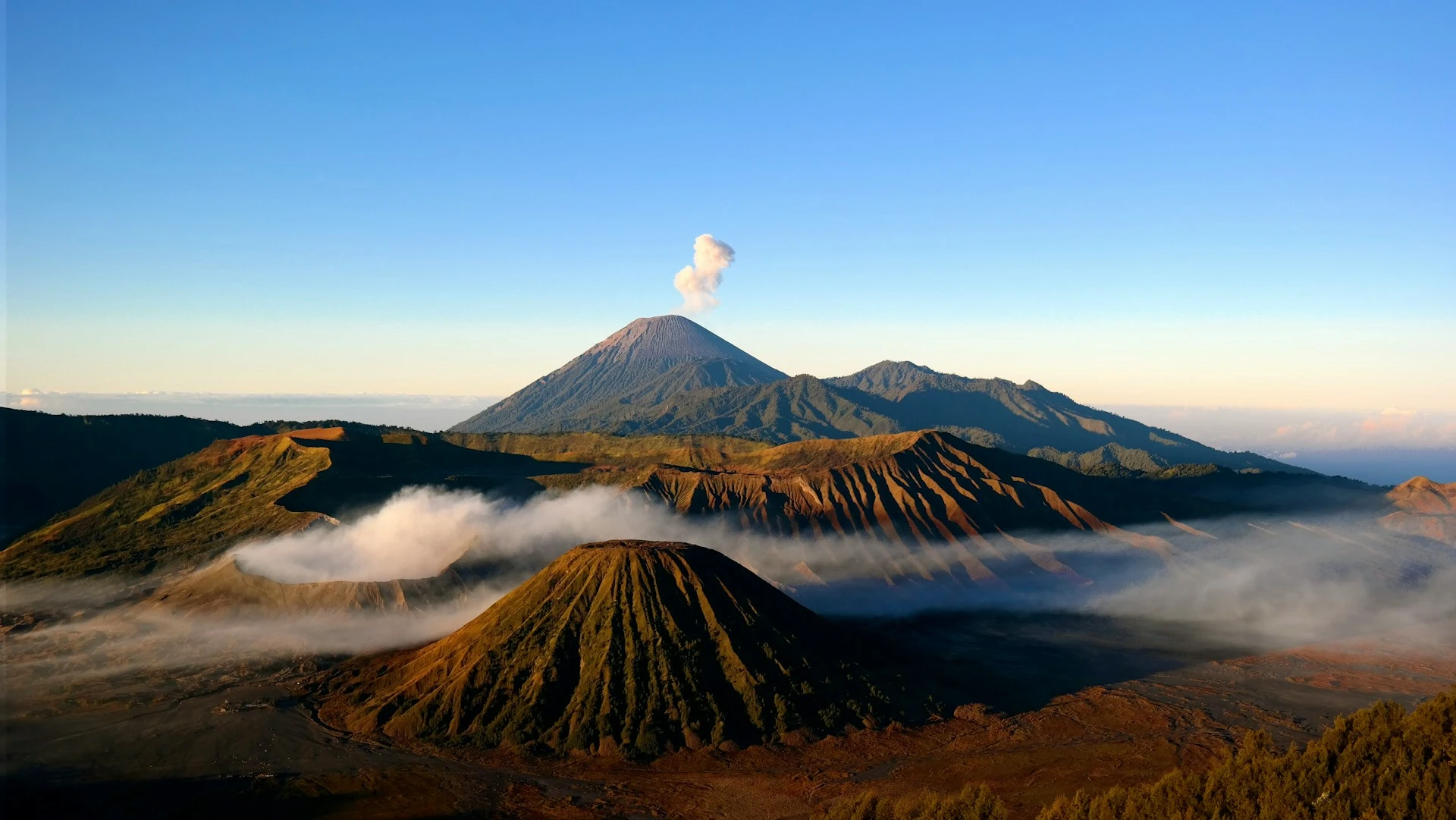 Mount Bromo Indonesia Active Ash Crater