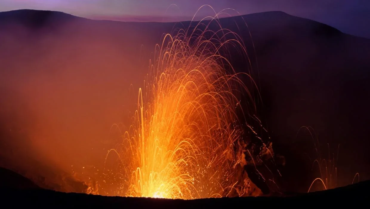 Mount Yasur Vanuatu Exploding Nighttime Magma