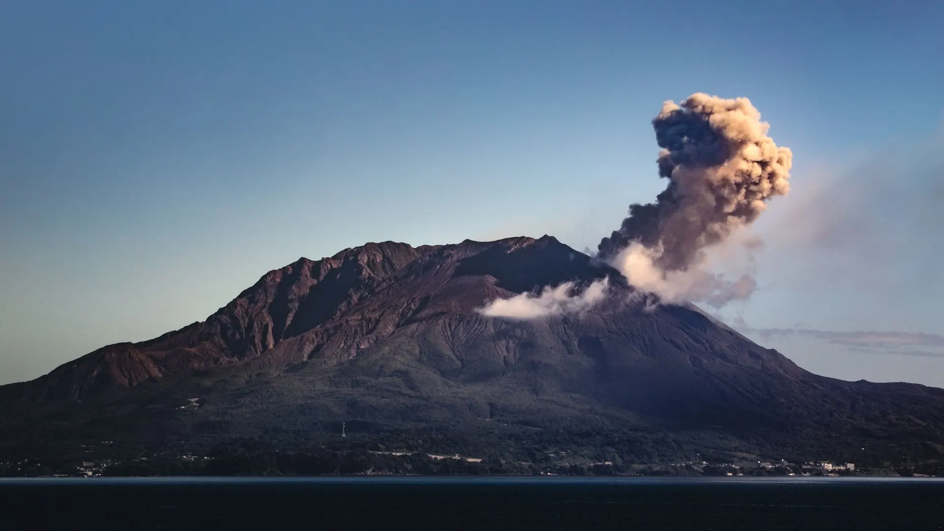 Sakurajima Japan Active Volcanic Ash Plume