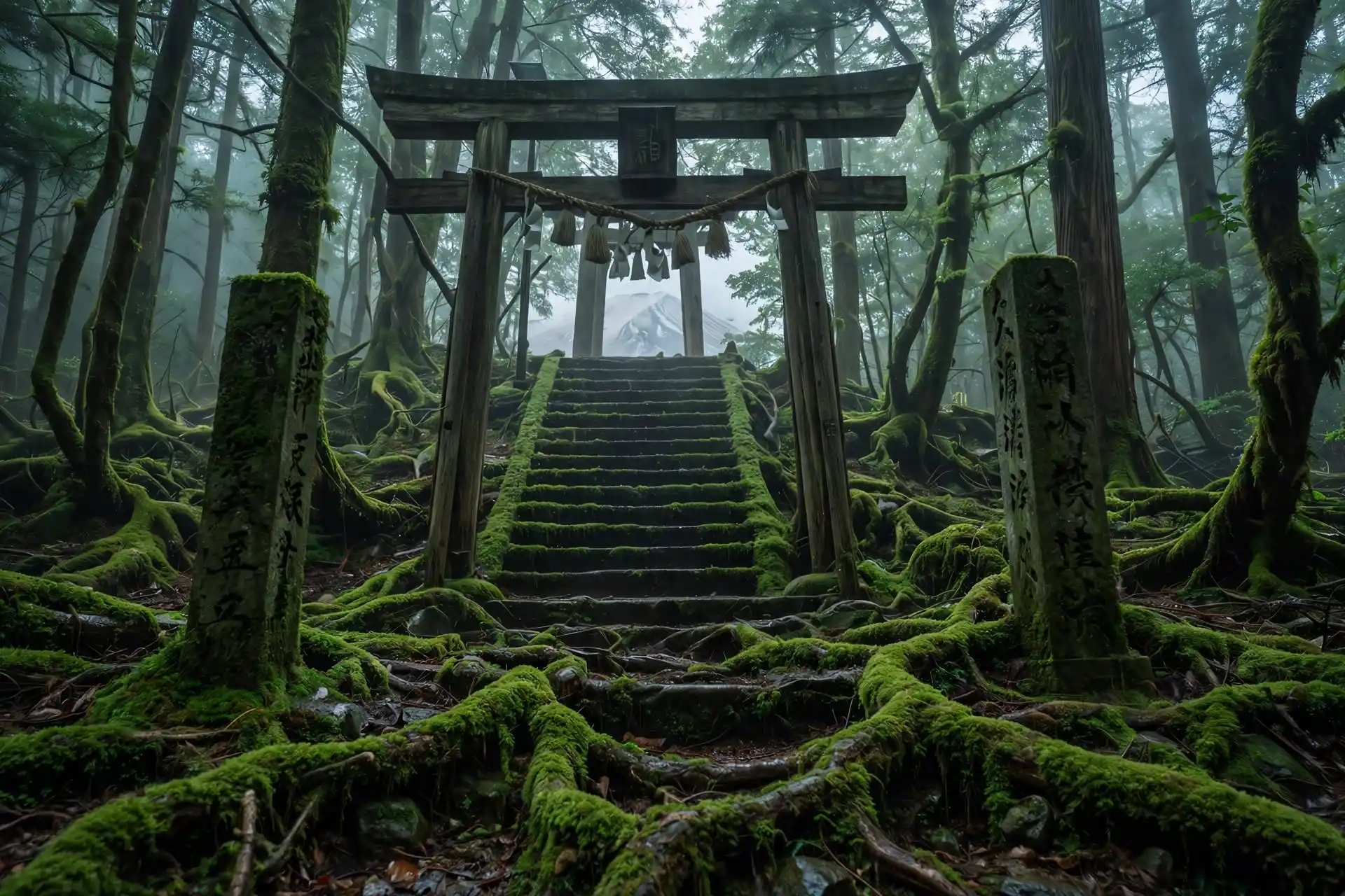 Aokigahara Sea of Trees Forest in Fujikawaguchiko Japan