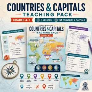 countries and capitals teaching pack
