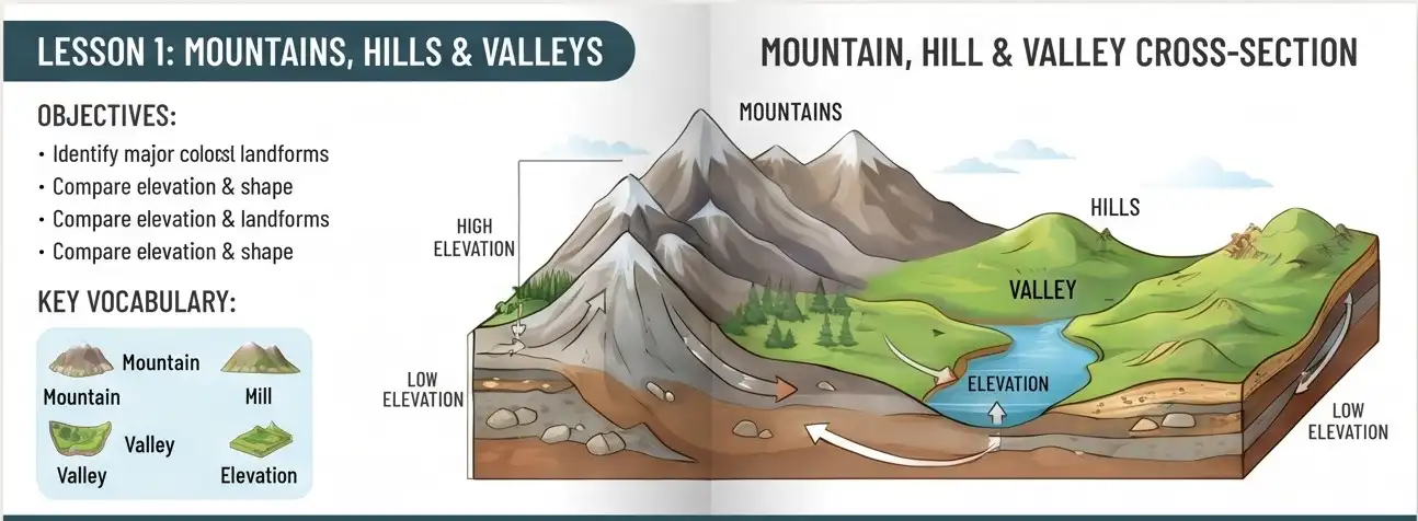 world landforms and bodies of water teaching pack resources