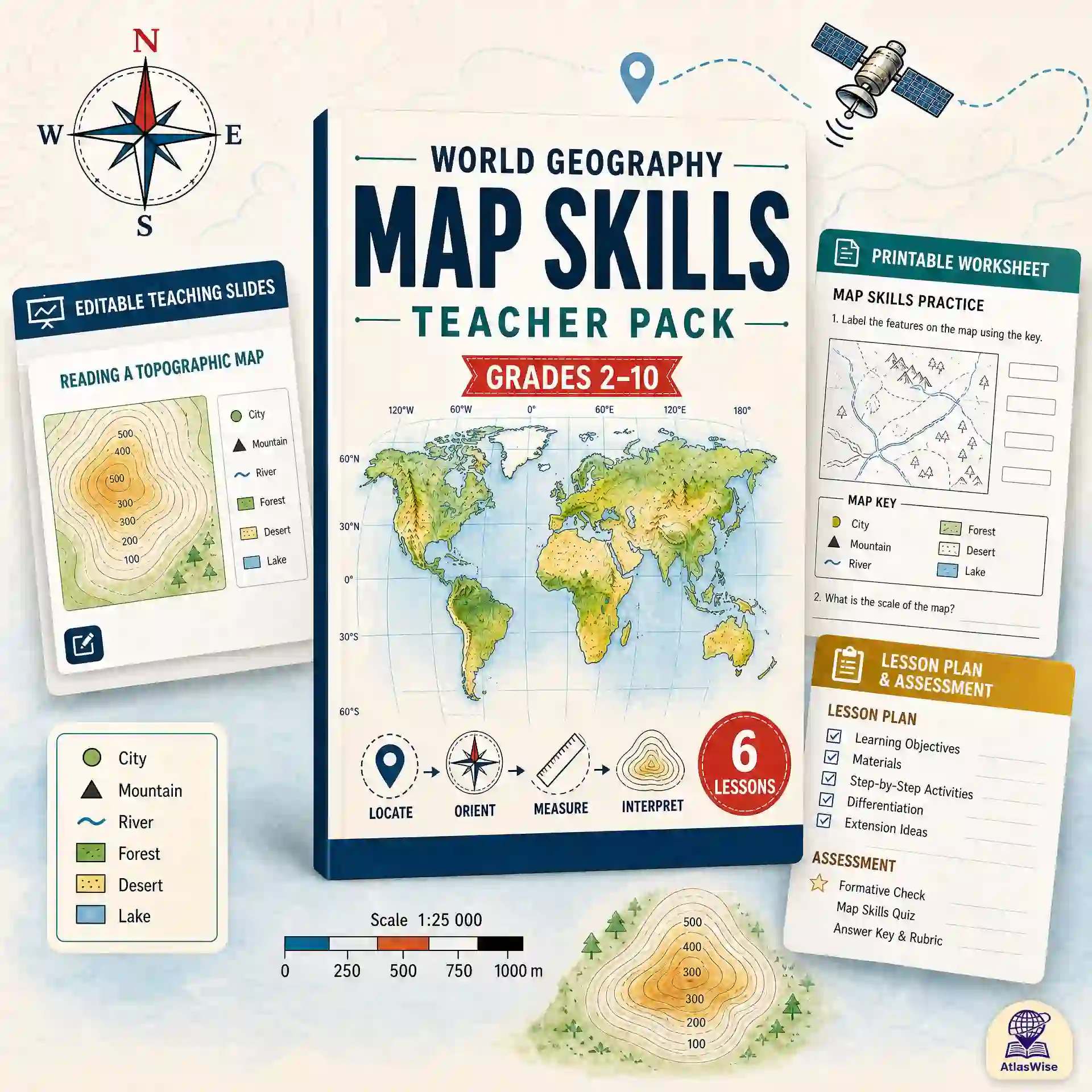 world geography map skills teacher pack